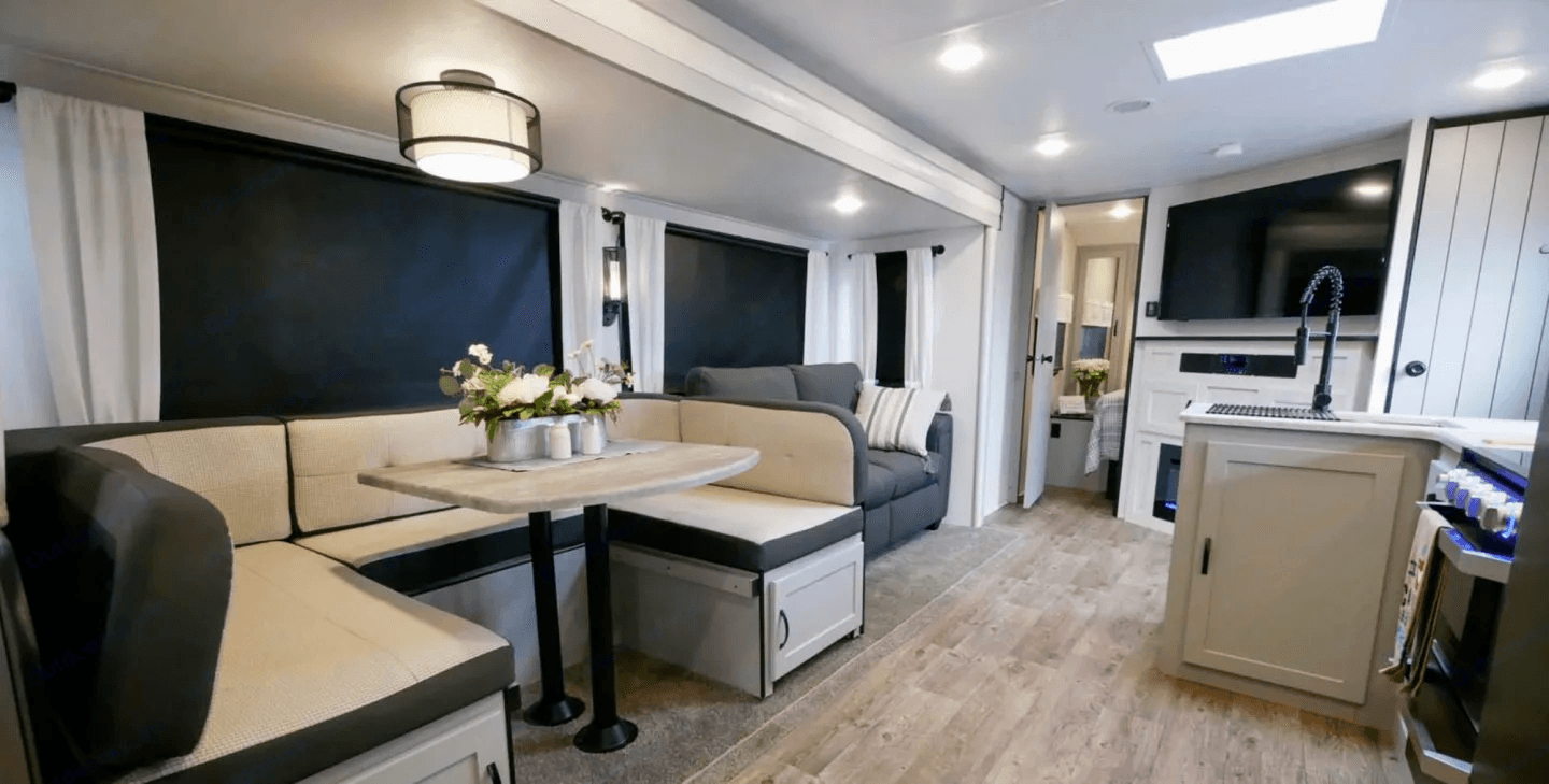 Dinette and sofa in the main living area